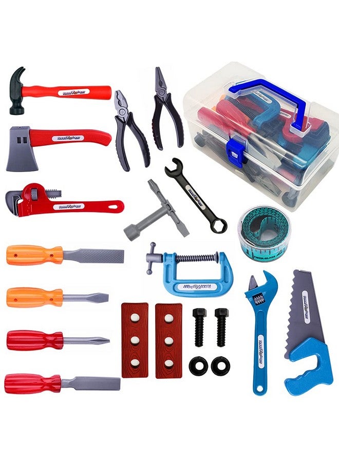 21 Pieces Kids Toy Tool Set And Power Play Tools, Construction Toys Working Tools Educational Pretend Role Play Set With A Handy Storage Box And Portable Sturdy Ideal Gifts Toolkit For Toddlers - Image 2