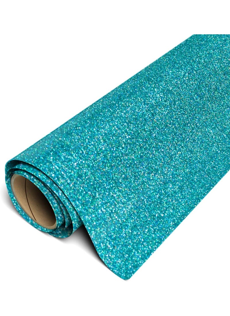SISER Siser Glitter HTV 12x3ft Roll Mermaid Blue Iron on Heat Transfer Vinyl  - Image 1