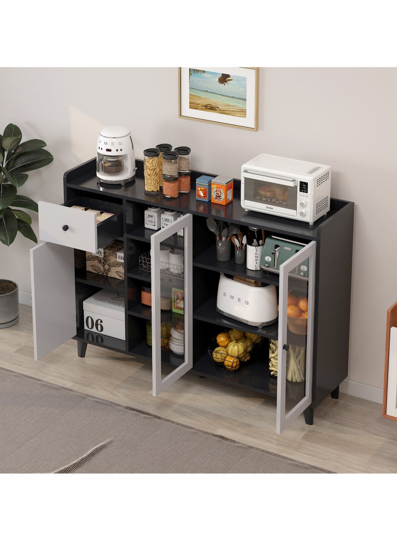 GoldenLike  خزانة جانبية، خزانة تخزين المطبخ، خزانة بوفيه، ركن قهوة مع باب، خزانة عملية، خزانة قهوة لغرفة المعيشة، مدخل المطبخ، الرواق - Image 1
