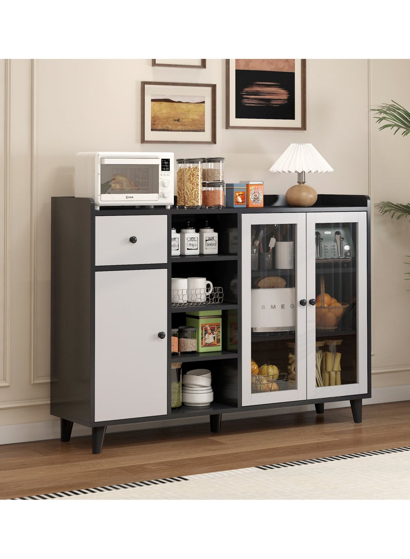 GoldenLike  خزانة جانبية، خزانة تخزين المطبخ، خزانة بوفيه، ركن قهوة مع باب، خزانة عملية، خزانة قهوة لغرفة المعيشة، مدخل المطبخ، الرواق - Image 2