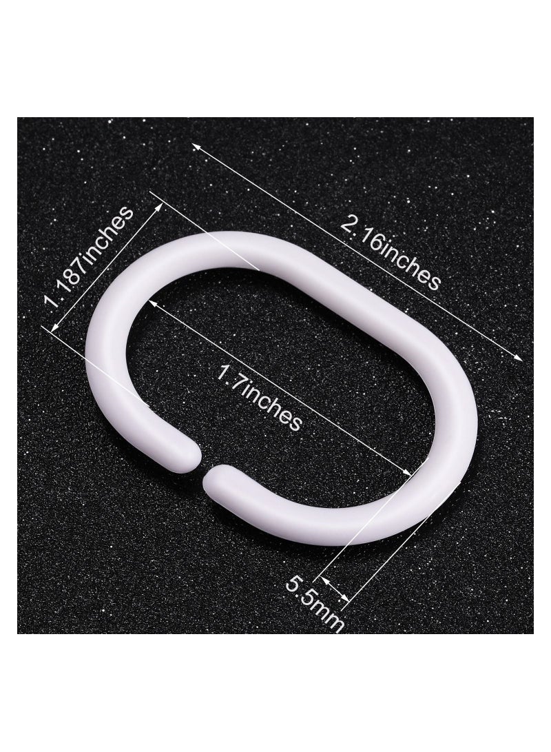 Y&D Plastic Shower Curtain Rings Hooks for Bathroom Window Rod, C Shaped Hook Hanger Multifunctional 24 Packs, White  - Image 2