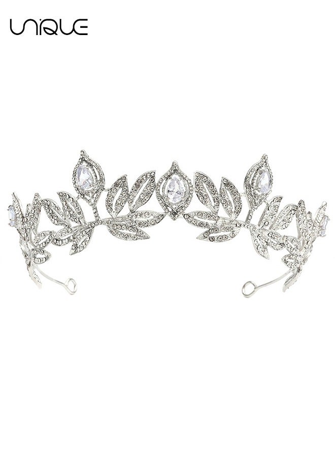 Unique Crystal Princess Crown for Girls Ladies Ladies, Queen Tiaras with Rhinestone, Silver Birthday Tiara for Girls Wedding Prom Costume Party, Elegant Crown Ladies Girl Bride Wedding Prom - Image 1