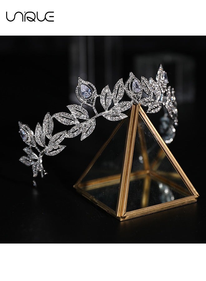 Unique Crystal Princess Crown for Girls Ladies Ladies, Queen Tiaras with Rhinestone, Silver Birthday Tiara for Girls Wedding Prom Costume Party, Elegant Crown Ladies Girl Bride Wedding Prom - Image 5