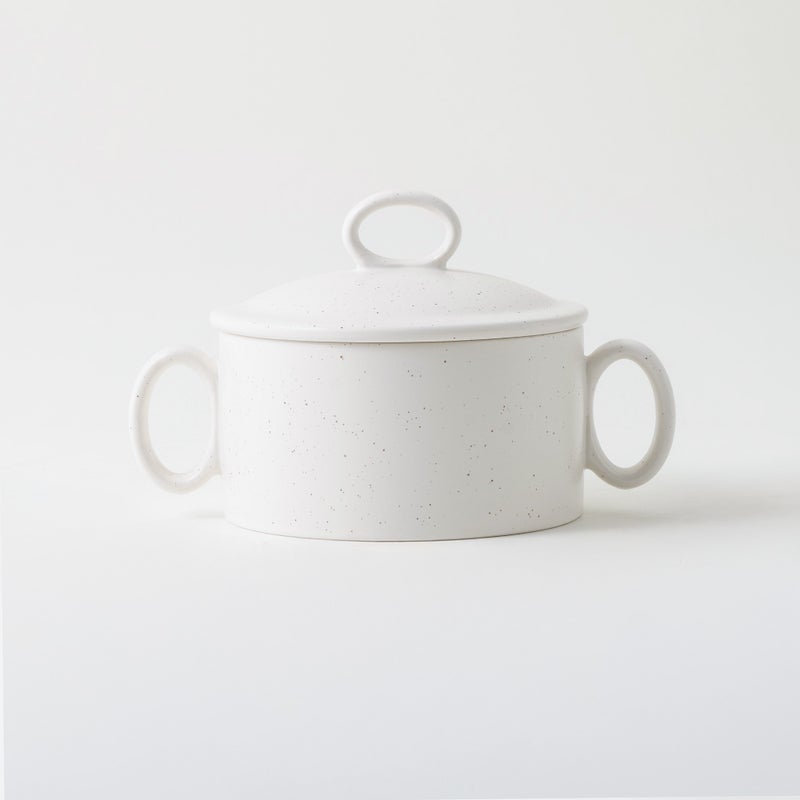 La Mesa stoneware oven to table large pot with lid, beige 18*12.2*6.5 cm - Image 1