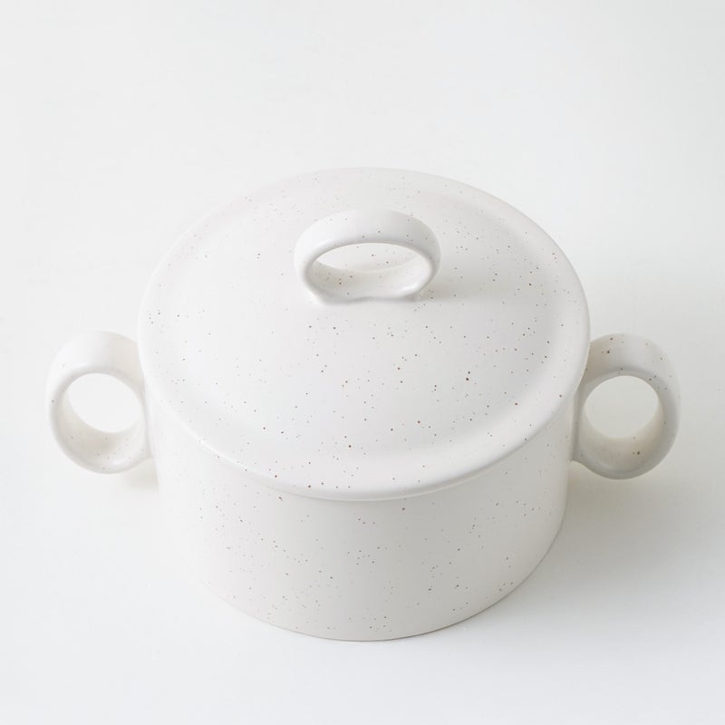 La Mesa stoneware oven to table large pot with lid, beige 18*12.2*6.5 cm - Image 5