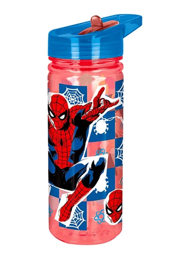 STOR Spiderman Ecozen Leak-Proof Water Bottle with Sippy Straw Red and Blue 580ml - Image 1