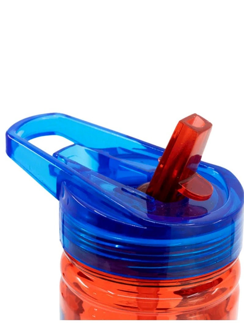 STOR Spiderman Ecozen Leak-Proof Water Bottle with Sippy Straw Red and Blue 580ml - Image 3