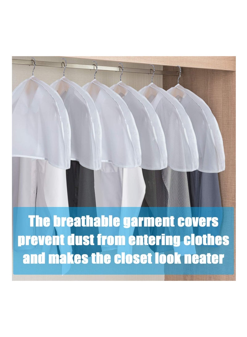 8 Pcs Plastic Clothing Shoulder Covers, Gusseted Clear Shoulder Covers for Hanging Clothes Shoulder Covers Plastic Shoulder Hanger Covers Clear Garment Breathable Bag for Jacket Clothing Coat Dress - Image 2