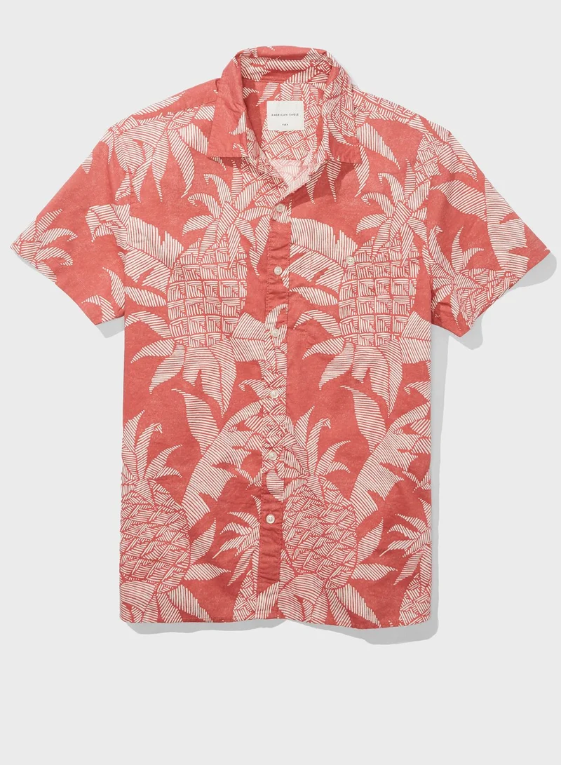 American Eagle Pineapple Print Regular Fit Shirt