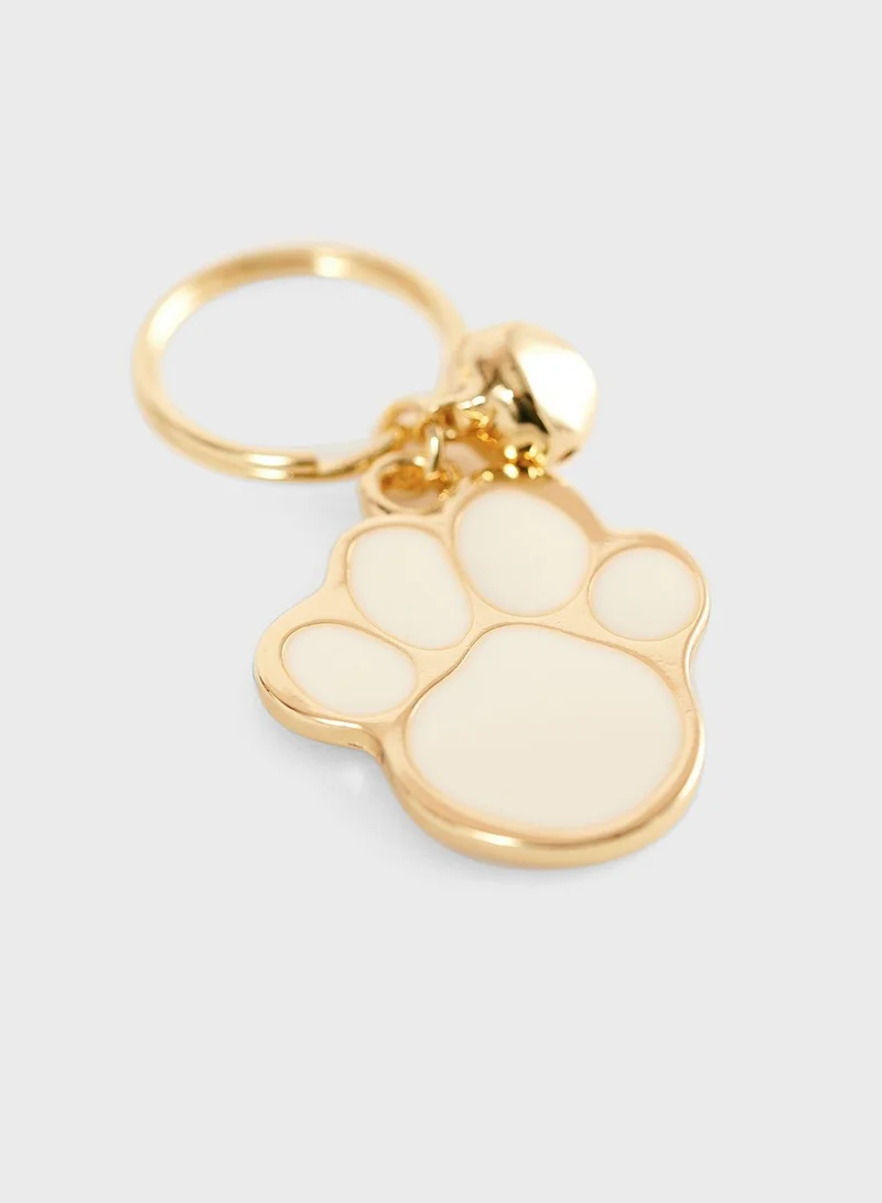 NA-KD Pets Gold Paw Collar With Address Pendant