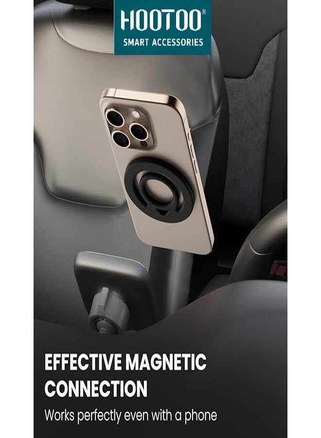 HooToo Strong MagSafe mobile holder phone grip. Flexible, easy-to-install silicone magnetic phone holder. Adhesive magnetic magsafe holder on both sides. phone ring holder compatible with iPhone, Samsung, and other phones. - Image 5