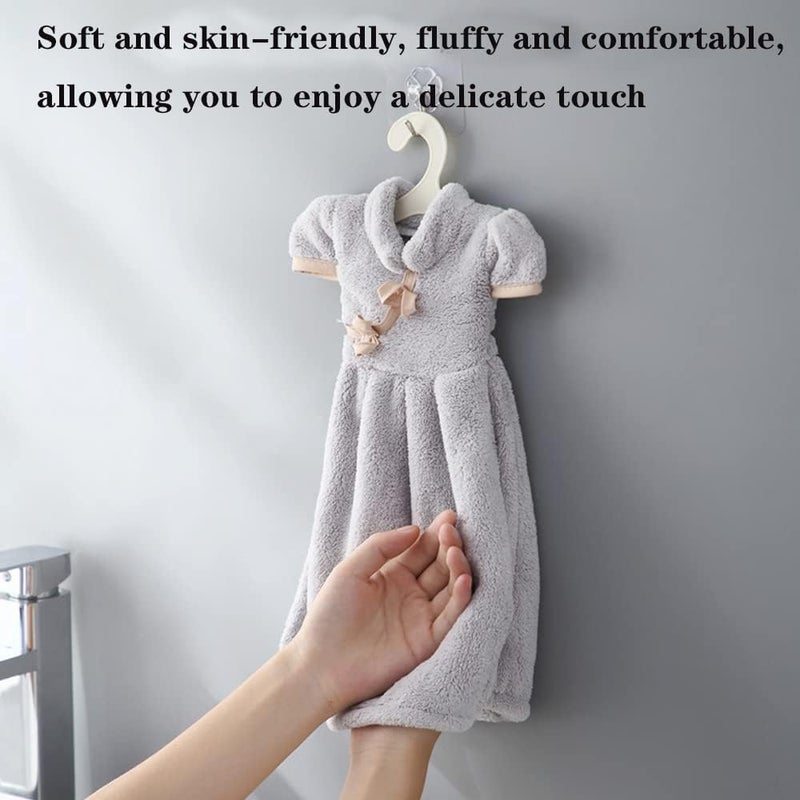 Newvent Water Absorbent Hanging Towel for Kitchen Frock Style Hand Cleaning Towel for Bathroom Microfiber Hand Drying Cloth Pack of 3 - Image 3