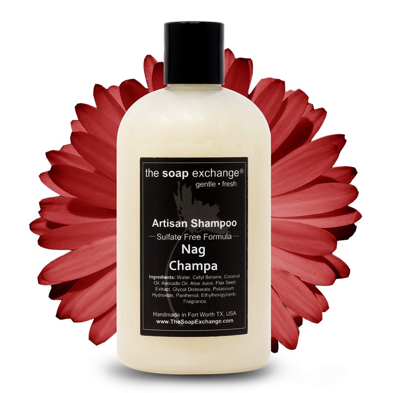The Soap Exchange Hair Shampoo  Nag Champa Scent  Hand Crafted 12 fl oz  354 ml Natural Artisan Hair Care Gentle Sulfate  Paraben Free Cleanse Moisturize  Protect Made in the USA
