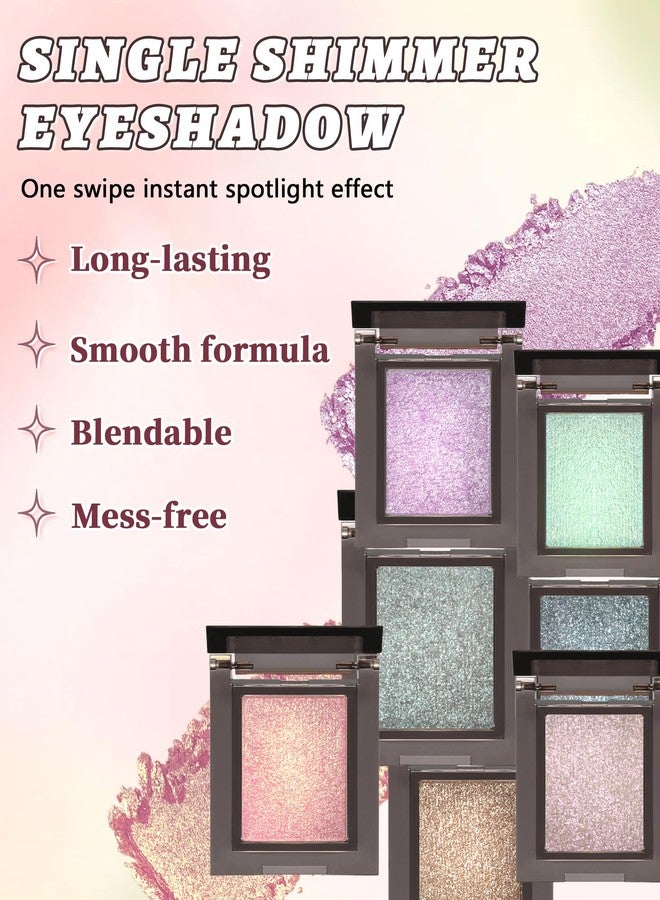 Lestpola Green Glitter Eyeshadow Palette, Metallic Shimmer Single Eye Shadow Palette - Image 5