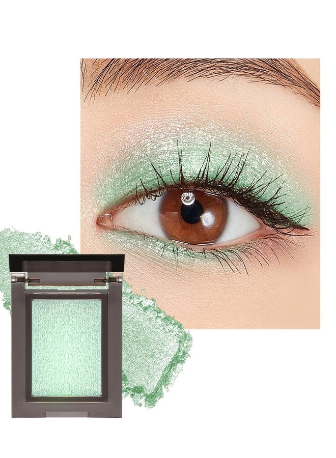 Lestpola Green Glitter Eyeshadow Palette, Metallic Shimmer Single Eye Shadow Palette - Image 1