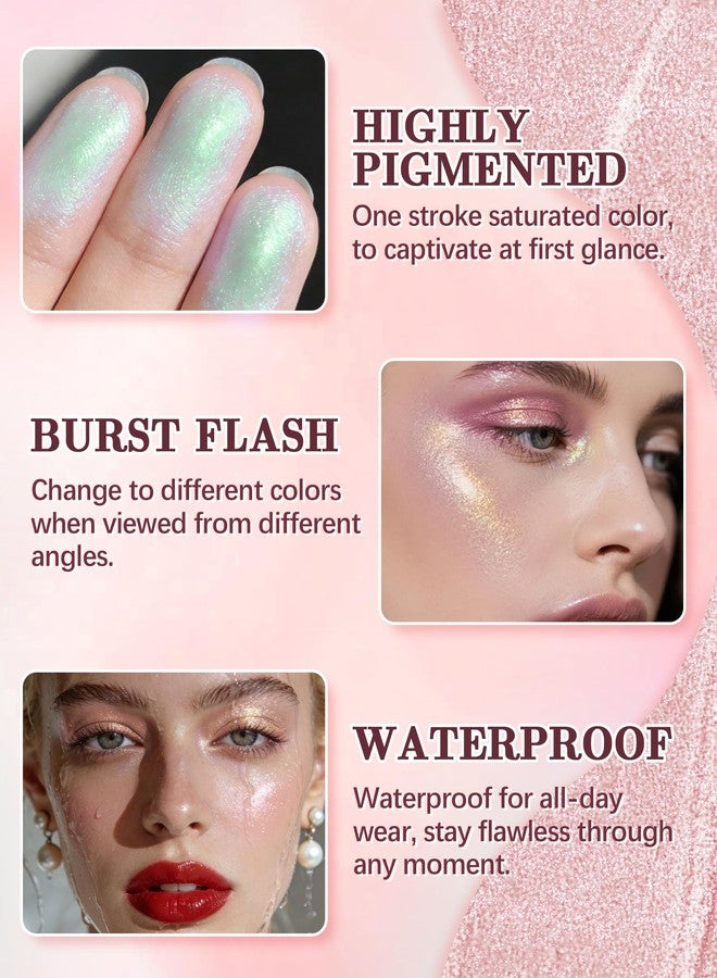 Lestpola Green Glitter Eyeshadow Palette, Metallic Shimmer Single Eye Shadow Palette - Image 4