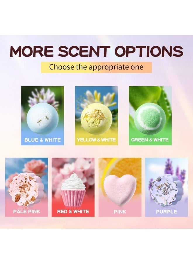 مجموعة هدايا قنابل الاستحمام، ٧ قطع من أملاح الاستحمام الطبيعية المتفجرة، حمام فقاعات مصنوع يدويًا للنساء والأطفال، هدية للأم أو الصديقة، هدية عيد الأم، عيد الميلاد، عيد الحب، عيد الميلاد المجيد. - Image 5