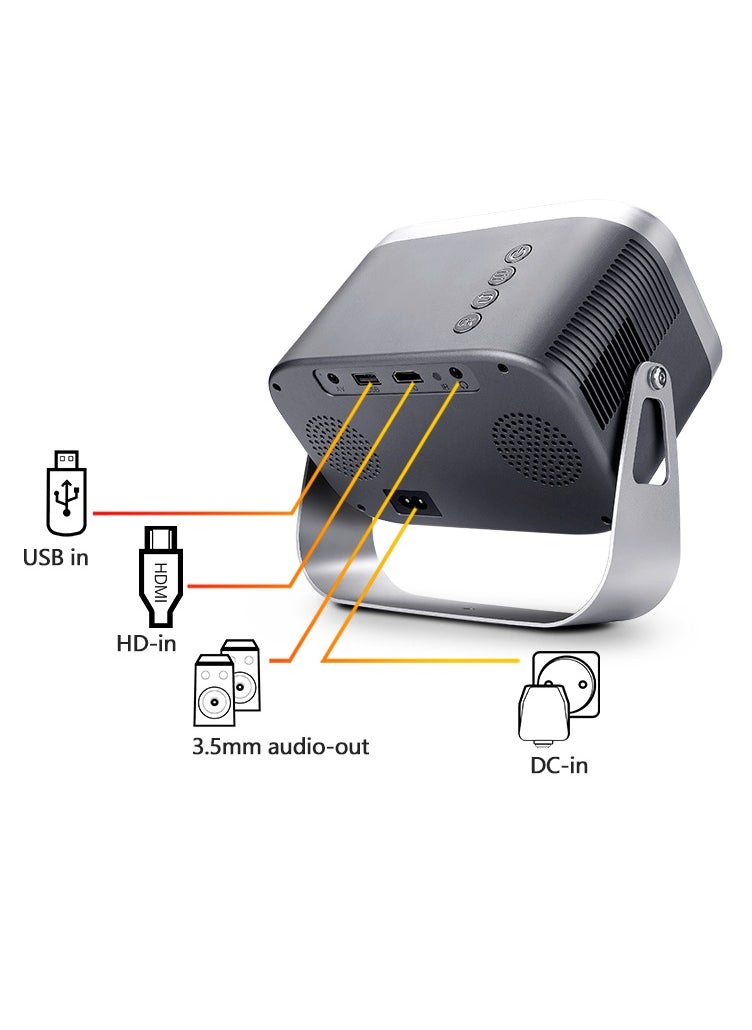Joshberg - Android 1080P HD Portable Projector 360 Degree Rotating Home Office Projector with Stand - Image 1