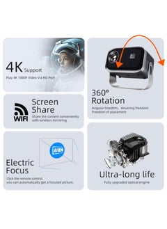 جوشبيرغ جهاز عرض محمول Android 1080P HD يدور 360 درجة للمكتب المنزلي مع حامل  - Image 2