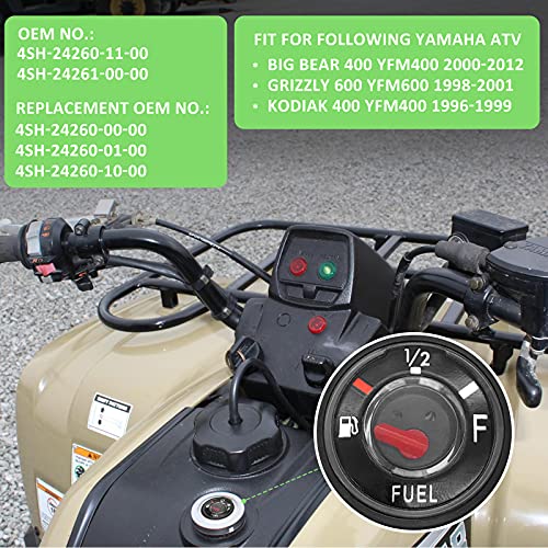 JAVIK Fuel Gas Tank Level Gauge Meter for Yamaha Big Bear 400 Grizzly 600 Kodiak 400 YFM400 YFM600 (OEM# 4SH-24260-11-00 4SH-24261-00-00) - Image 2