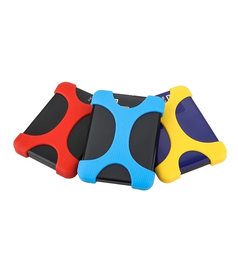 Yellow X-Shaped Silicone Protective Case For 4 5 6T Portable Hard Drives Universal Heat Dissipating Design - Image 3