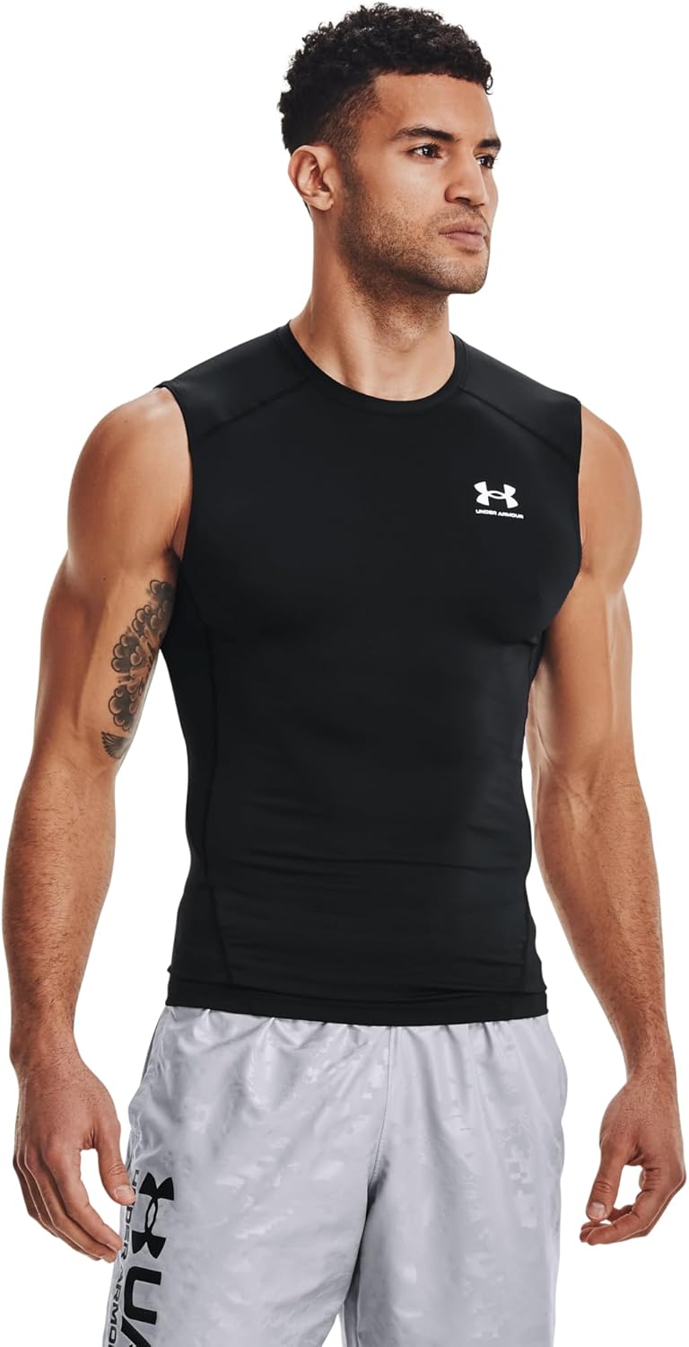 UNDER ARMOUR تي شيرت ضغط بدون أكمام للرجال من هيت جير - Image 1