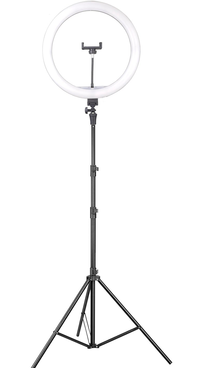 Osaka® 14Inch Professional LED Ring Light 15W Dimmable Extra Bright Lighting with 2 Color Modes for Photo Shoot Video Shoot Live Stream Makeup Compatible with iPhone & Android Smartphones. - Image 3