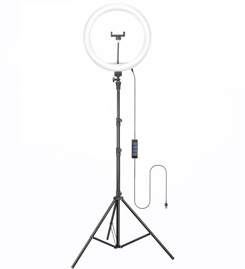 Osaka® 14Inch Professional LED Ring Light 15W Dimmable Extra Bright Lighting with 2 Color Modes for Photo Shoot Video Shoot Live Stream Makeup Compatible with iPhone & Android Smartphones. - Image 1