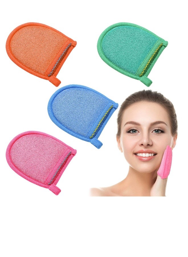 4 Pcs Exfoliating Glove, Face Scrub and Body Scrub Mitt, Deep Exfoliating Mitt Body Scrub, Dead & Dry Skin Remover Exfoliator Face Scrub Tool  - Image 1