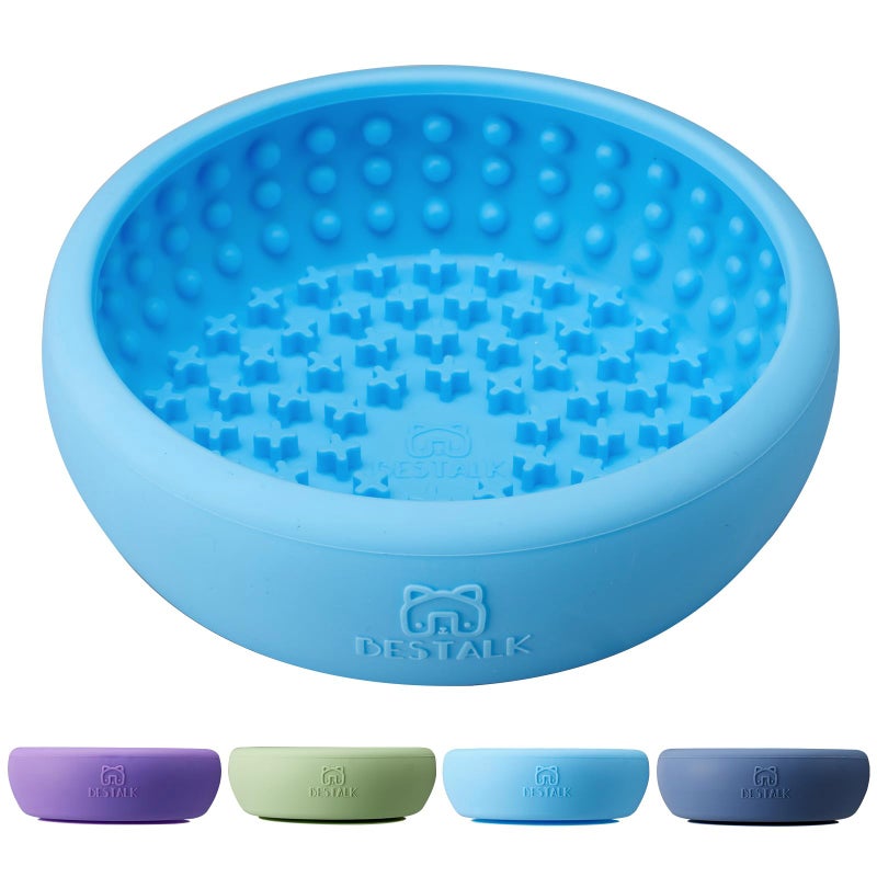 Bestalk Dog Lick Bowl, Bestalk Anxiety Relief Lick Mat for Dogs, Non-Slip Freeze Licking Bowl Enrichment Puzzle Feeder for Distraction, BPA Free Silicone, Dishwasher Safe (Light Blue,S) - Image 1