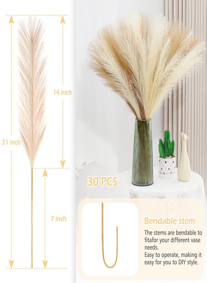 MUUNC Pampas Grass Decor 30 Pcs 21.7 Inch Faux Brown Pampas Grass Bulk Artificial Dried Flowers Small Vase Filler Pompas Grass. - Image 5