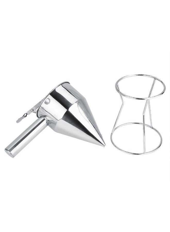 Dispenser with funnel for dough and pancake mix (silver) - Image 2