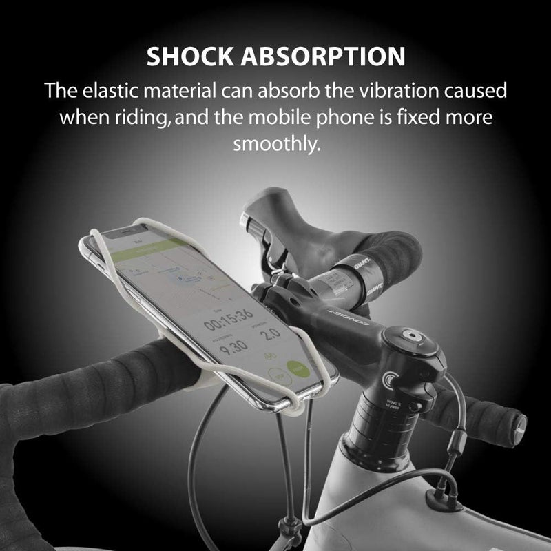 BONE COLLECTION Bone Bike Tie 3, Bike Cell Phone Mount for Handlebar, Scratch-Free Silicone Holder with Anti-Slip Design, Universal Cycling Phone Holder Compatible with Most Smartphones (Gray - Handlebar) - Image 5