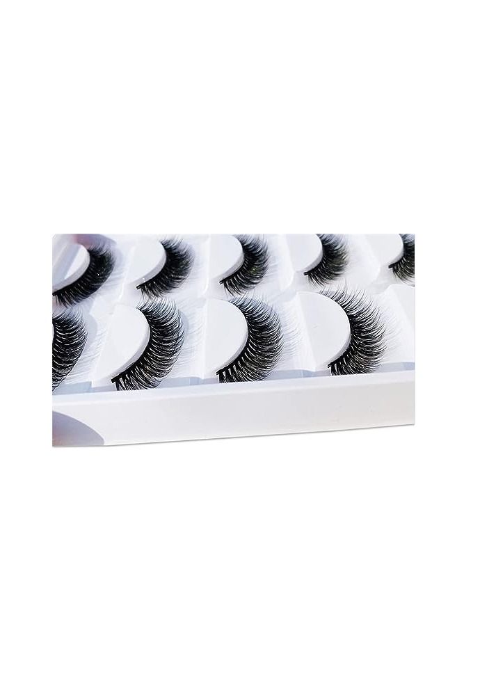 ORiTi رموش صناعية من ORiTi، 5 أزواج من الرموش الصناعية الطبيعية الناعمة ثلاثية الأبعاد، رموش صناعية سميكة متقاطعة مصنوعة يدويًا، مجموعة رموش طويلة ناعمة قابلة لإعادة الاستخدام للمكياج (G800) - Image 4