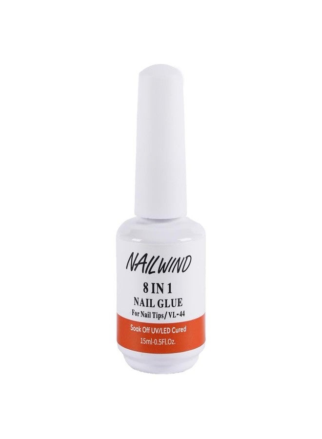 NAILWIND Gel Nail Glue, 8 in 1 UV Gel Glue for Nail Tips Need UV Light, High Capacity Long Lasting Glue for Rhinestone Pearl Foil, Strong Adhesive for Press on Nails,Acrylic Tips, for Nail Art 15ml - Image 1