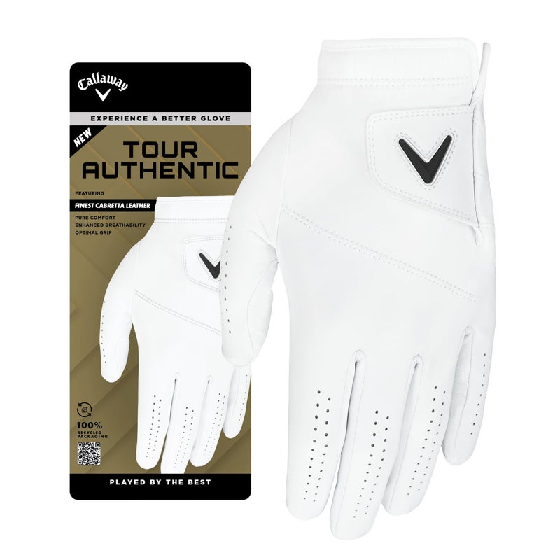 Callaway Golf Tour Authentic Glove (Standard, Medium/Large, White, Worn on Left Hand) - Image 1