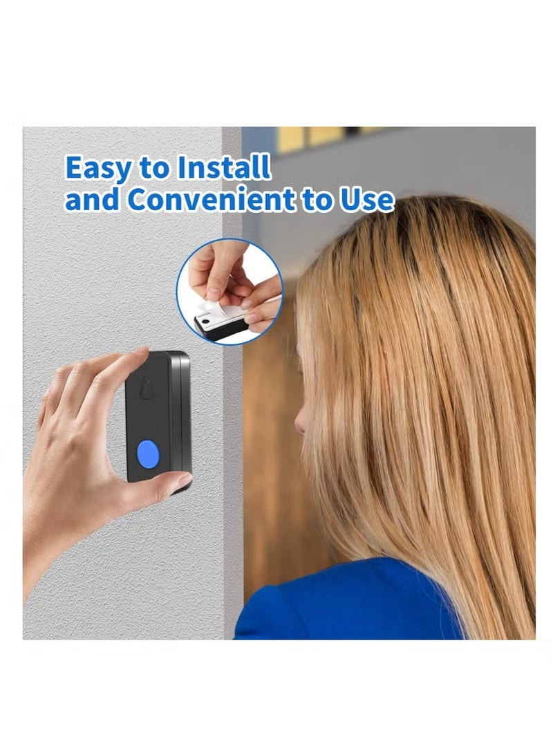 Halamine Wireless Doorbell, 400m Range, Outdoor Waterproof Door Chime with 55 Melodies, 5 Volume Levels, Flashing LED, Battery-Powered House Bell，Battery Operated Expandable Bell for Home Office - Image 5