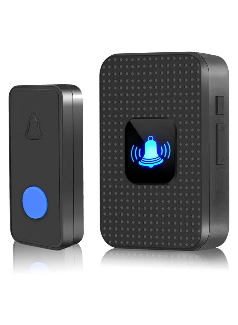 Halamine Wireless Doorbell, 400m Range, Outdoor Waterproof Door Chime with 55 Melodies, 5 Volume Levels, Flashing LED, Battery-Powered House Bell，Battery Operated Expandable Bell for Home Office - Image 1