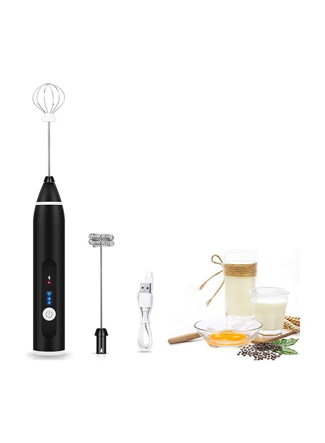 Handheld Milk Foam Machine And 3 Speed Adjustable Eggs Bat, Usb Rechargeable Foam Machine For Hot Chocolate Cappuccino Latte With 2 Stainless Steel Whisks - Image 1
