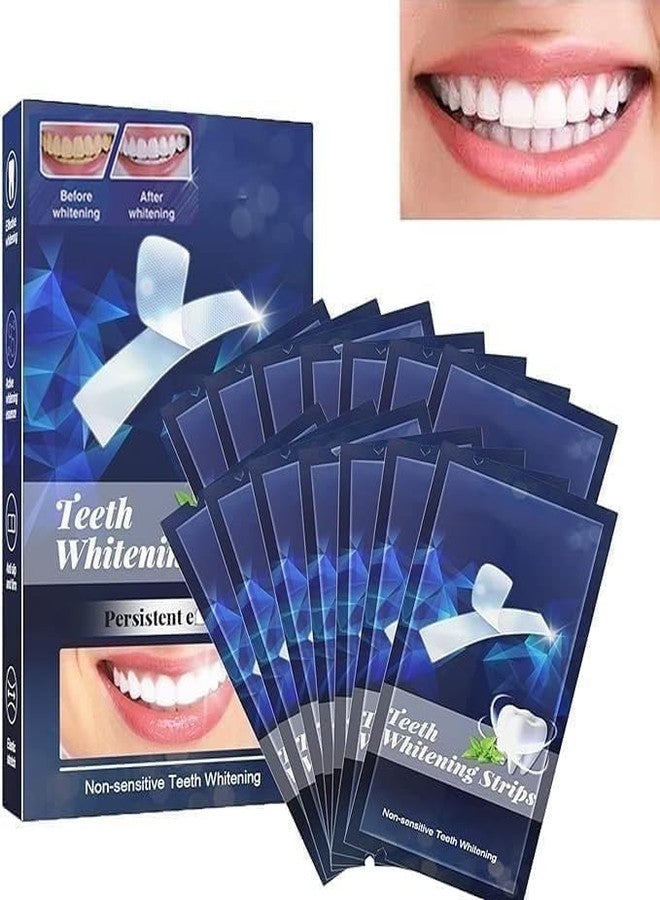 BITTZOOT شرائط تبييض الأسنان BITTZOOT، تُبيض الأسنان من أول استخدام، لا تسبب الحساسية، آمنة على مينا الأسنان، نتائج سريعة خلال 30 دقيقة، تزيل بقع القهوة/النبيذ/التدخين المتراكمة لسنوات، تبييض سريع وفعال للأسنان، بنكهة النعناع - عبوة من 7 علاجات (14 شريطًا) (7) - Image 1