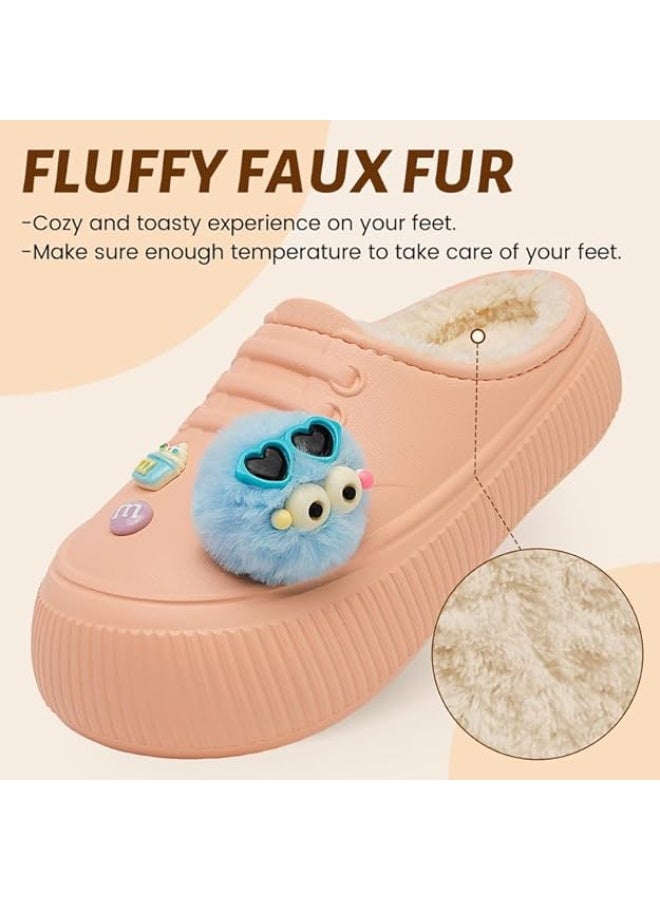 Lucky Kids Waterproof Kids Slippers Fur Lined Clogs Winter Garden Shoes Warm House Slippers Indoor Outdoor Mules - Image 2