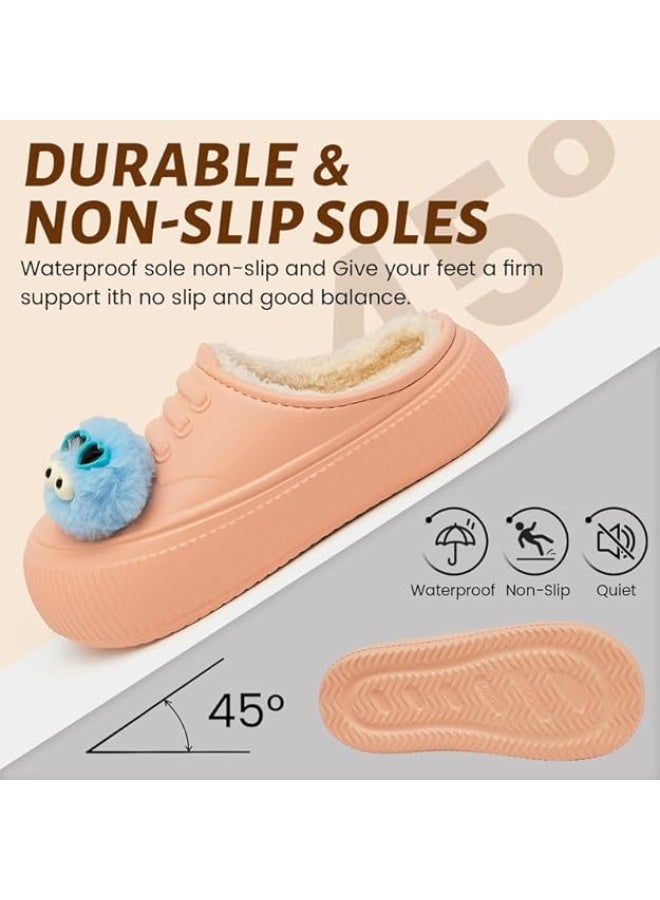 Lucky Kids Waterproof Kids Slippers Fur Lined Clogs Winter Garden Shoes Warm House Slippers Indoor Outdoor Mules - Image 4