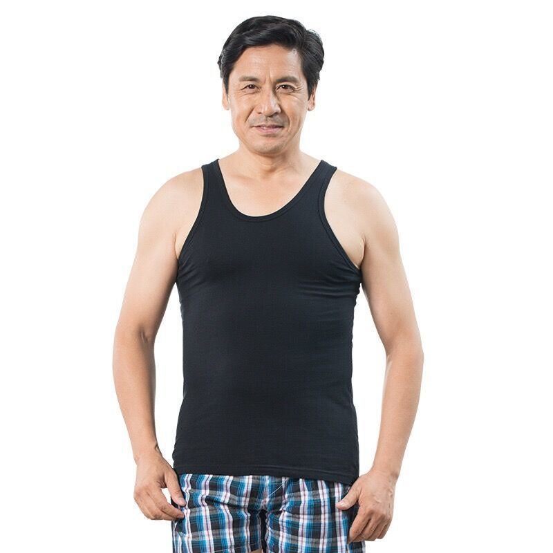 Middle-Aged And Elderly Underwear Sweatshirt Young And Middle-Aged Men'S Summer Xinjiang Cotton Old-Fashioned Hurdle Camisole Loose - Image 5