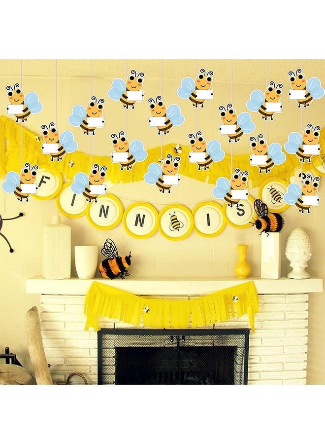 24PCS Bumble Bee Cutouts for Bulletin Board Decorations, Cute Bee Student Name Tags Nameplates for Kids Teacher Classroom Cubbies Desk Back to School Party Supplies, 5.9 x 5.5 inch - Image 5