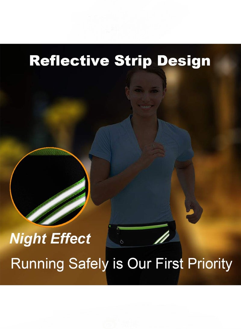 CWILKES Lightweight running waist bag, hiking and cycling travel sports waist bag, reflective running waist bag, jogging pocket belt, running travel money mobile phone pendant (black) - Image 2