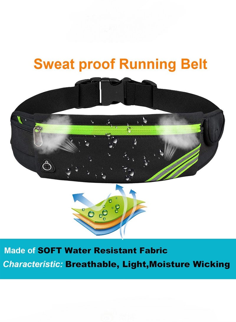 CWILKES Lightweight running waist bag, hiking and cycling travel sports waist bag, reflective running waist bag, jogging pocket belt, running travel money mobile phone pendant (black) - Image 3