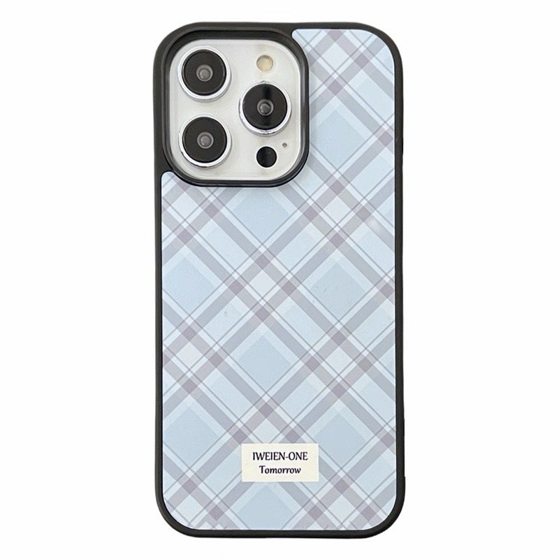 Film Shell Korean Ins Simple Rhombus Pattern 17 Apple 17 Promax Mobile Phone Case Suitable for Iphone16Pro/15 - Image 1