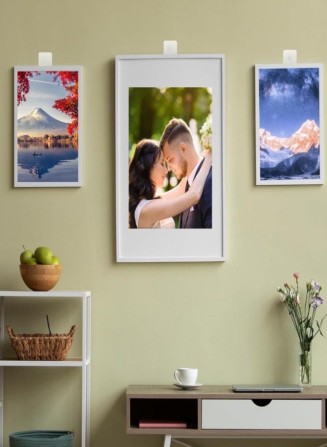 MagicMonk (Pack of 20 Photo Frame Hooks for Wall Without Drilling, Self Adhesive Hooks for Wall Heavy Duty Strong Nail Free for Hanging Photo Frame (Hanging Hook, Transparent) Stainless Steel - Image 4