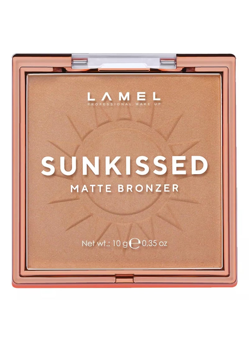 LAMEL LAMEL Sunkissed Matte Bronzer Face Powder  NonShimmer Long Lasting NonGreasy Bronzing Organic Makeup Formula  Matte Finish  Natural Tan Skin  N 401035oz 
