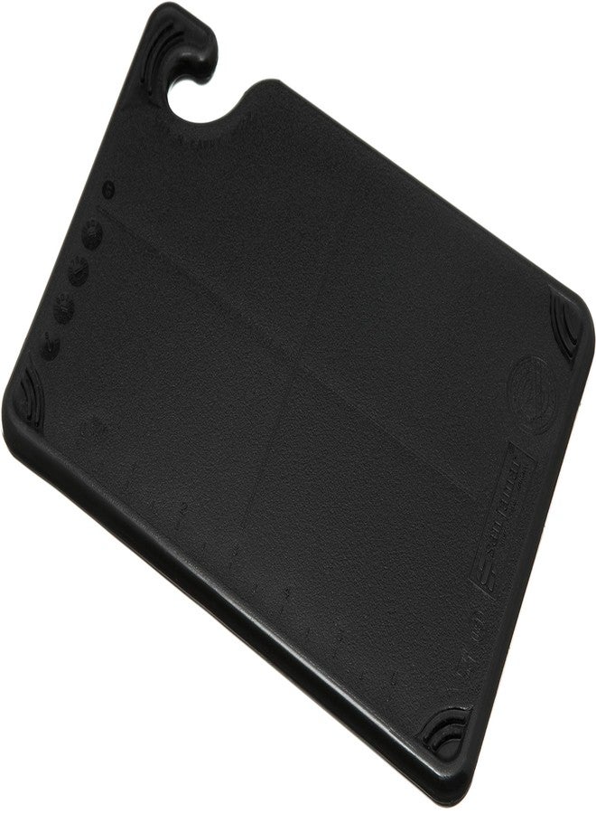 San Jamar Saf-T-Grip Plastic Cutting Board with Safety Hook, 6" x 9" x 0.375", Black - Image 1